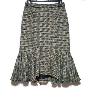 Anthro Elevenses Bellerby Tweed Skirt trumpet raw